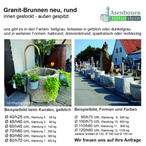 Granit Brunnen rund