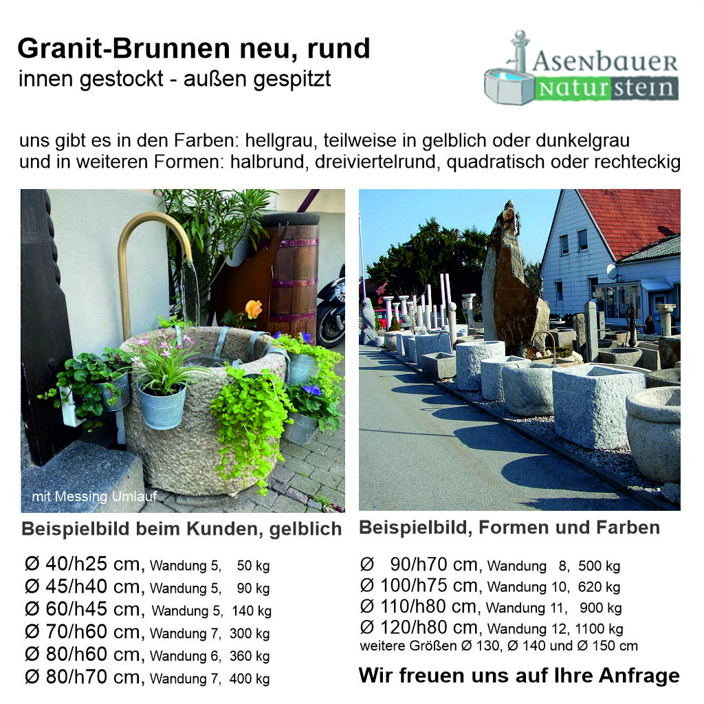 Granit Brunnen rund