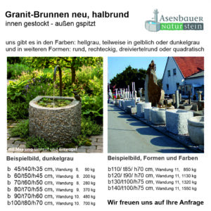 Granit Brunnen halbrund