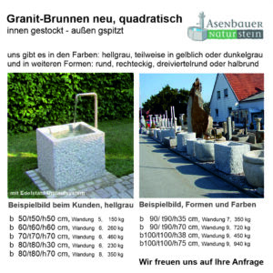 Granit Brunnen quadratisch
