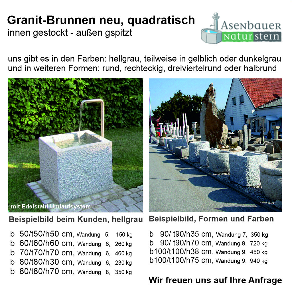 Granit Brunnen quadratisch