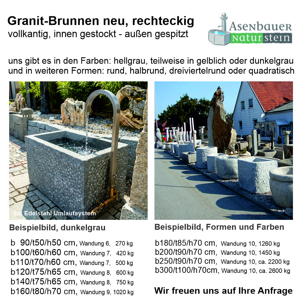 Granit Brunnen rechteckig 3