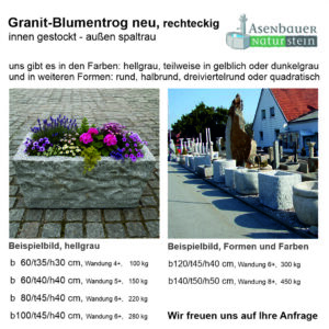 Granit Blumentrog rechteckig